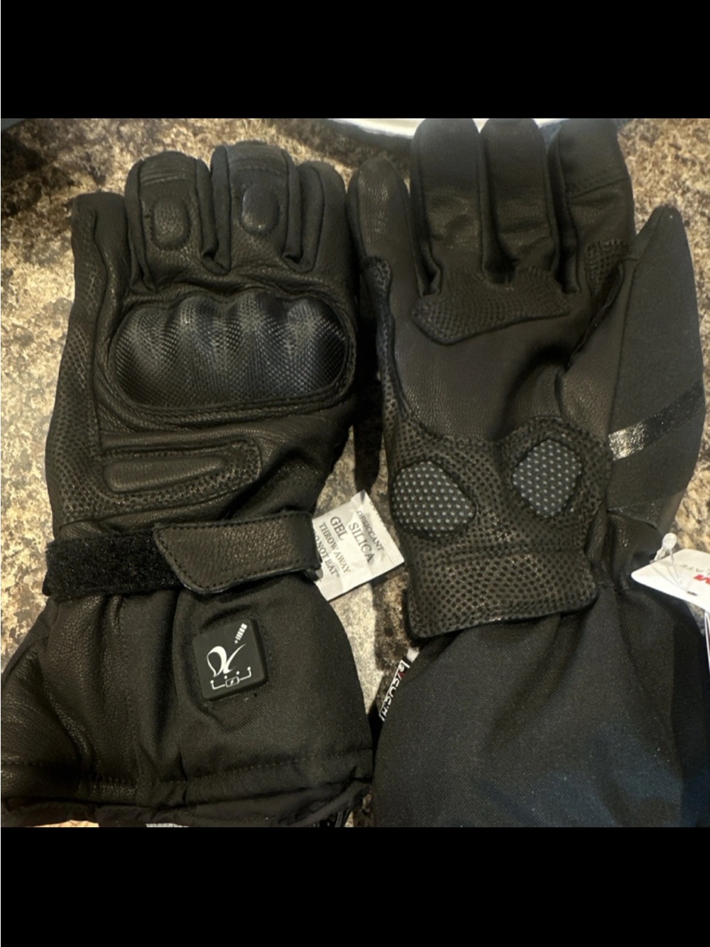 Women's Black Insulated Winter Gloves with Protective Padding